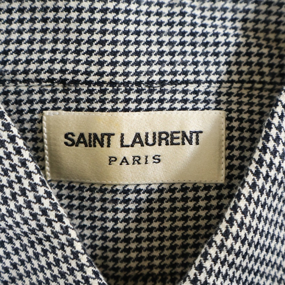 SAINT LAURENT PARIS(サンローランパリ) 千鳥格子 長袖シャツ 340855 ブラック/ホワイト