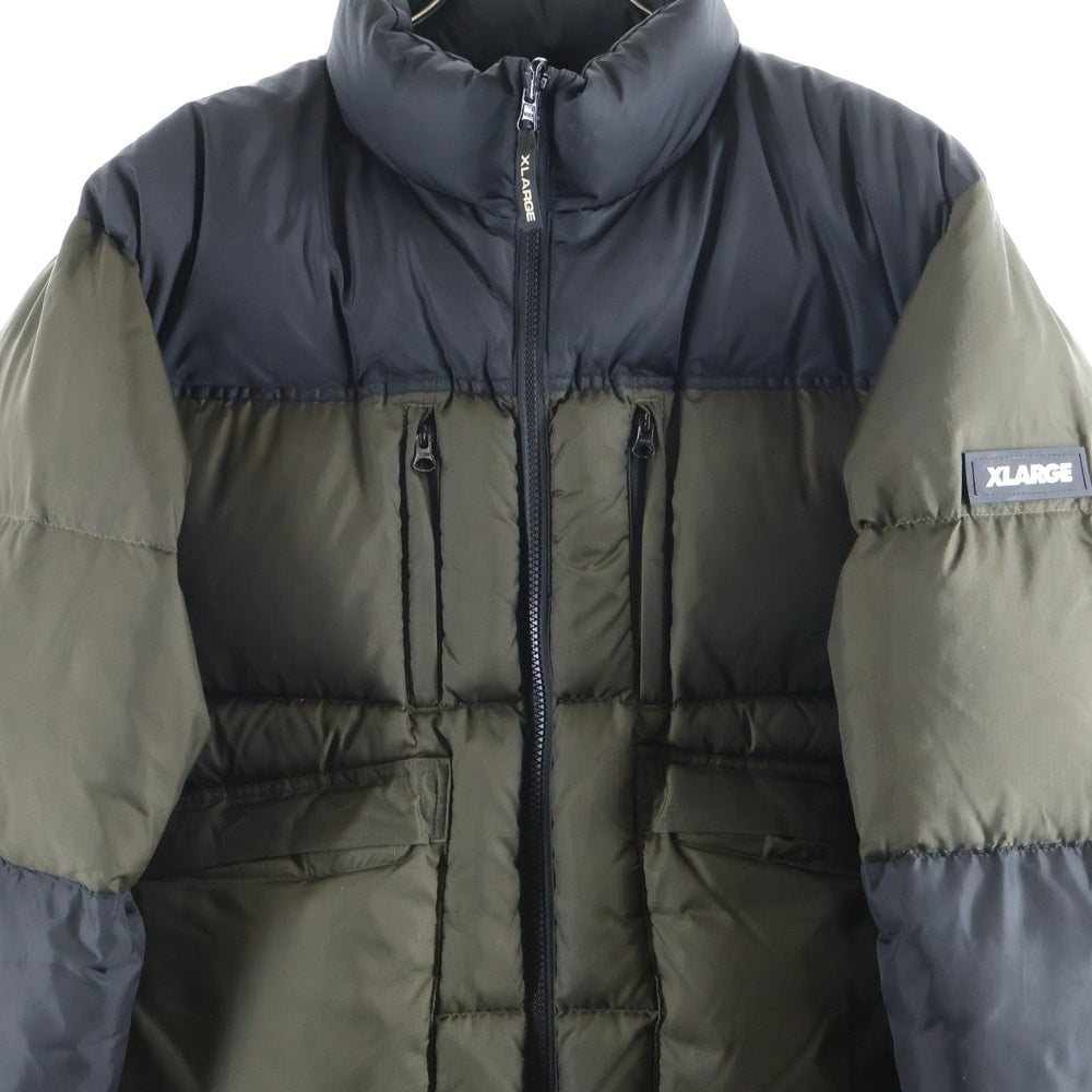 X-LARGE(エクストララージ) Nylon down jacket ナイロンダウンジャケット ブラック/カーキ 101204021005