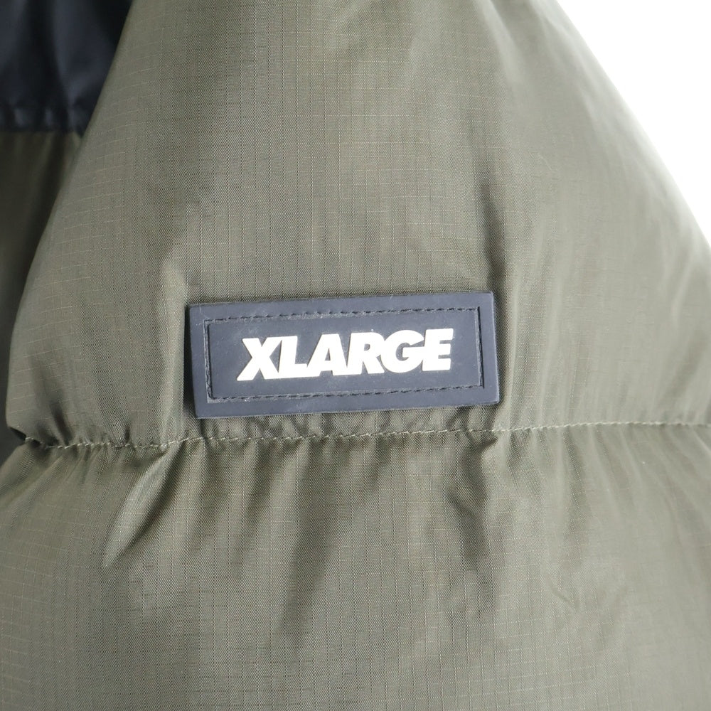 X-LARGE(エクストララージ) Nylon down jacket ナイロンダウンジャケット ブラック/カーキ 101204021005