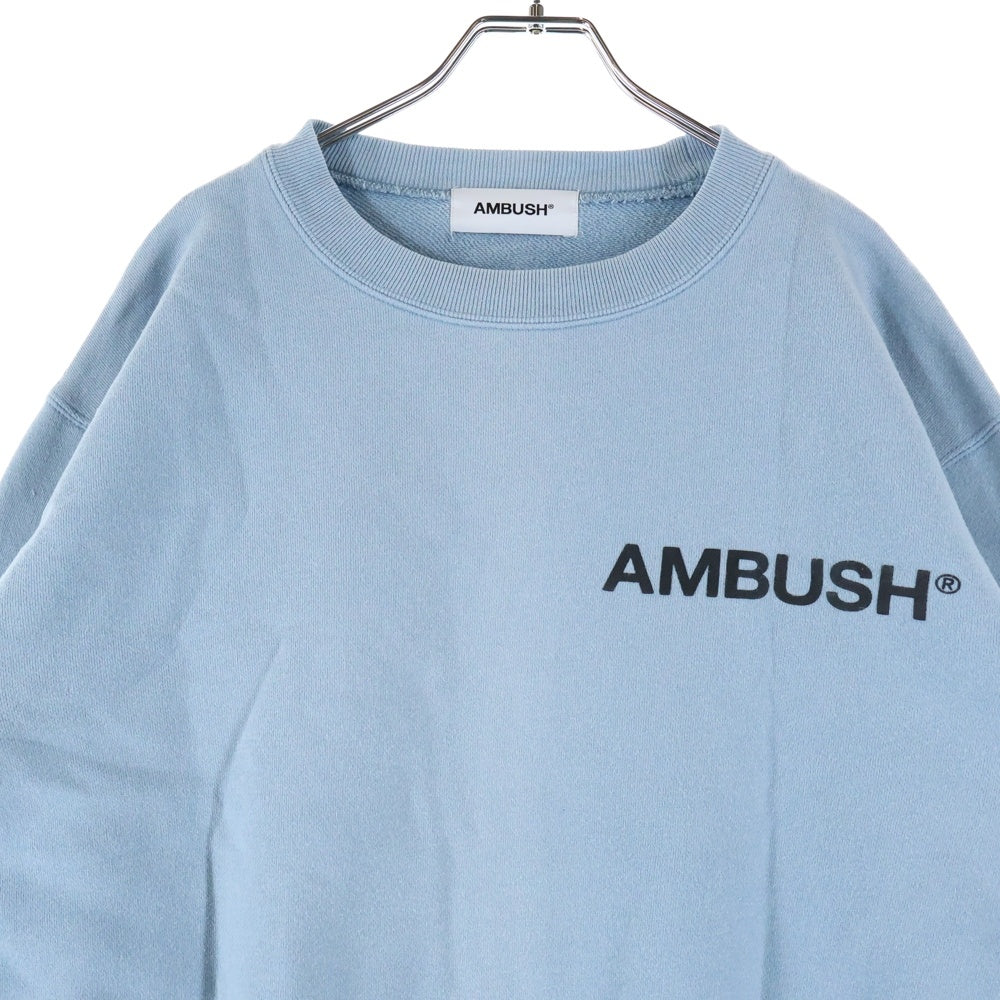 AMBUSH(アンブッシュ) クルーネック コットンロゴスウェット トレーナー ブルー 12111480-B
