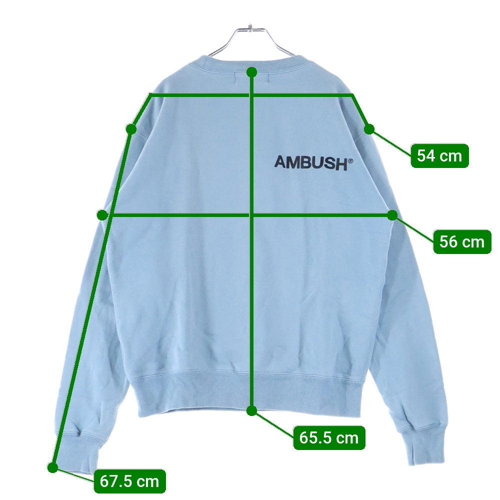 AMBUSH(アンブッシュ) クルーネック コットンロゴスウェット トレーナー ブルー 12111480-B
