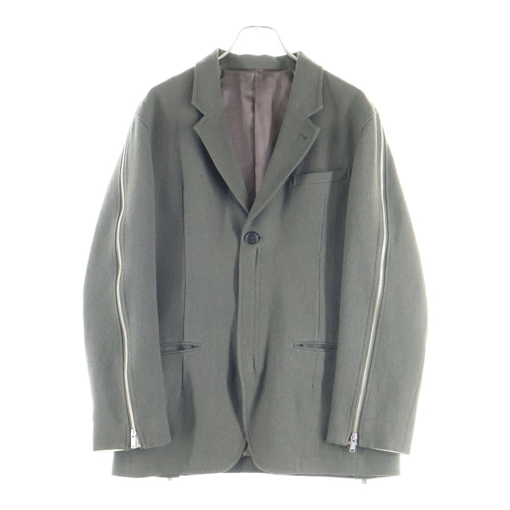 UNDERCOVER(アンダーカバー) 23AW シェットランドウール ZIPデザインセットアップ テーラードジャケット ノータックスラックスパンツ カーキ UC2C4104-1 UC2C4504-1