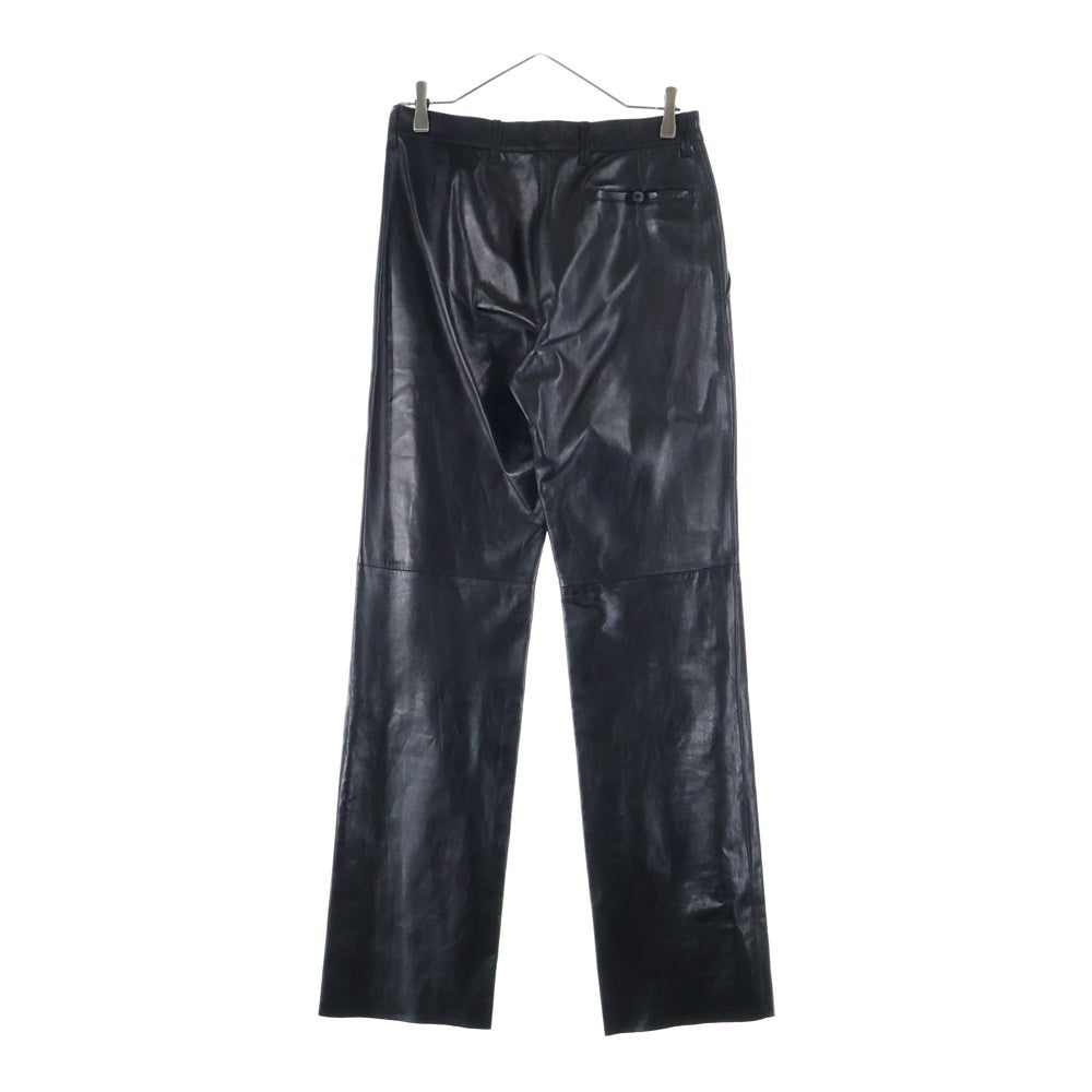 PRADA(プラダ) レザー ストレートパンツ ブラック