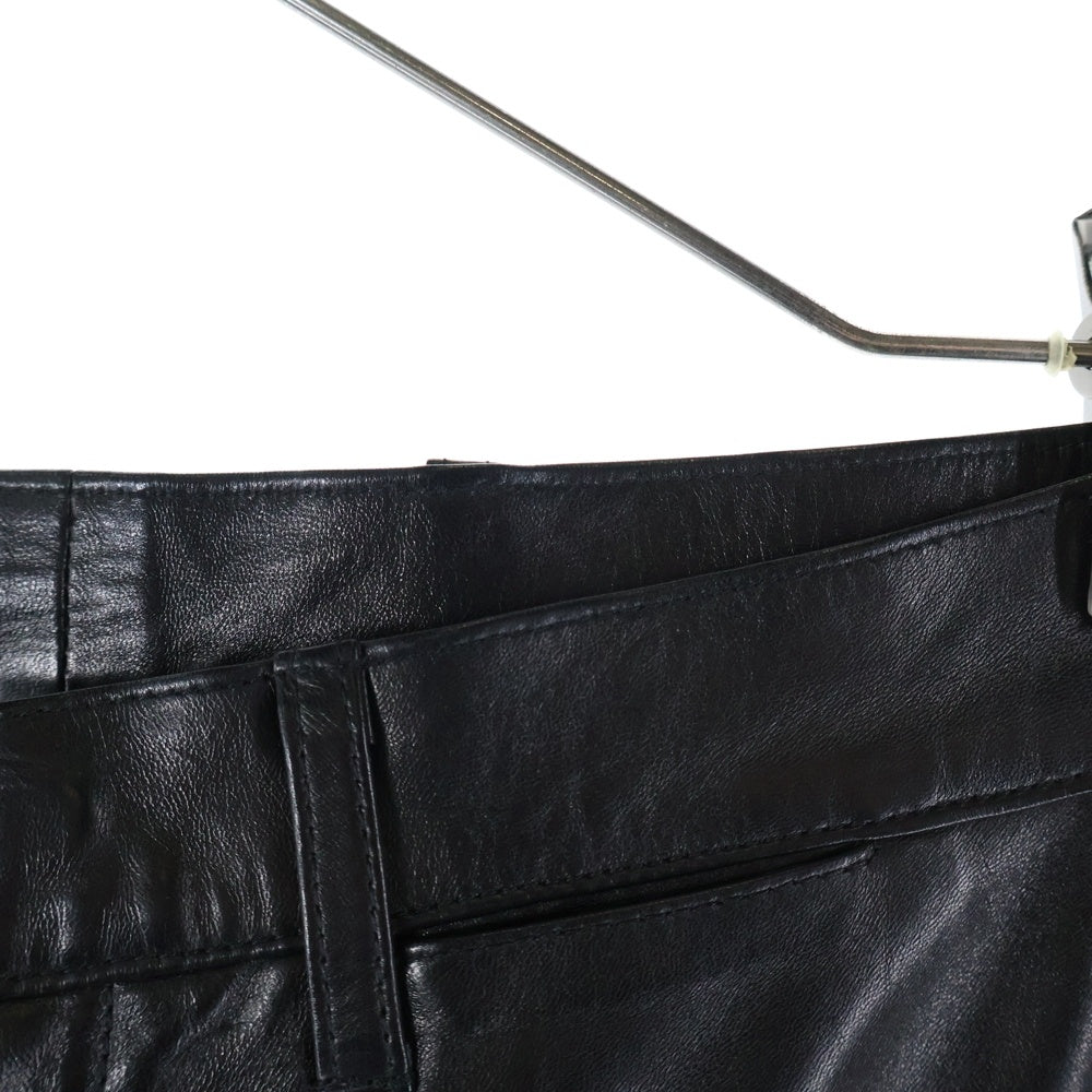 PRADA(プラダ) レザー ストレートパンツ ブラック