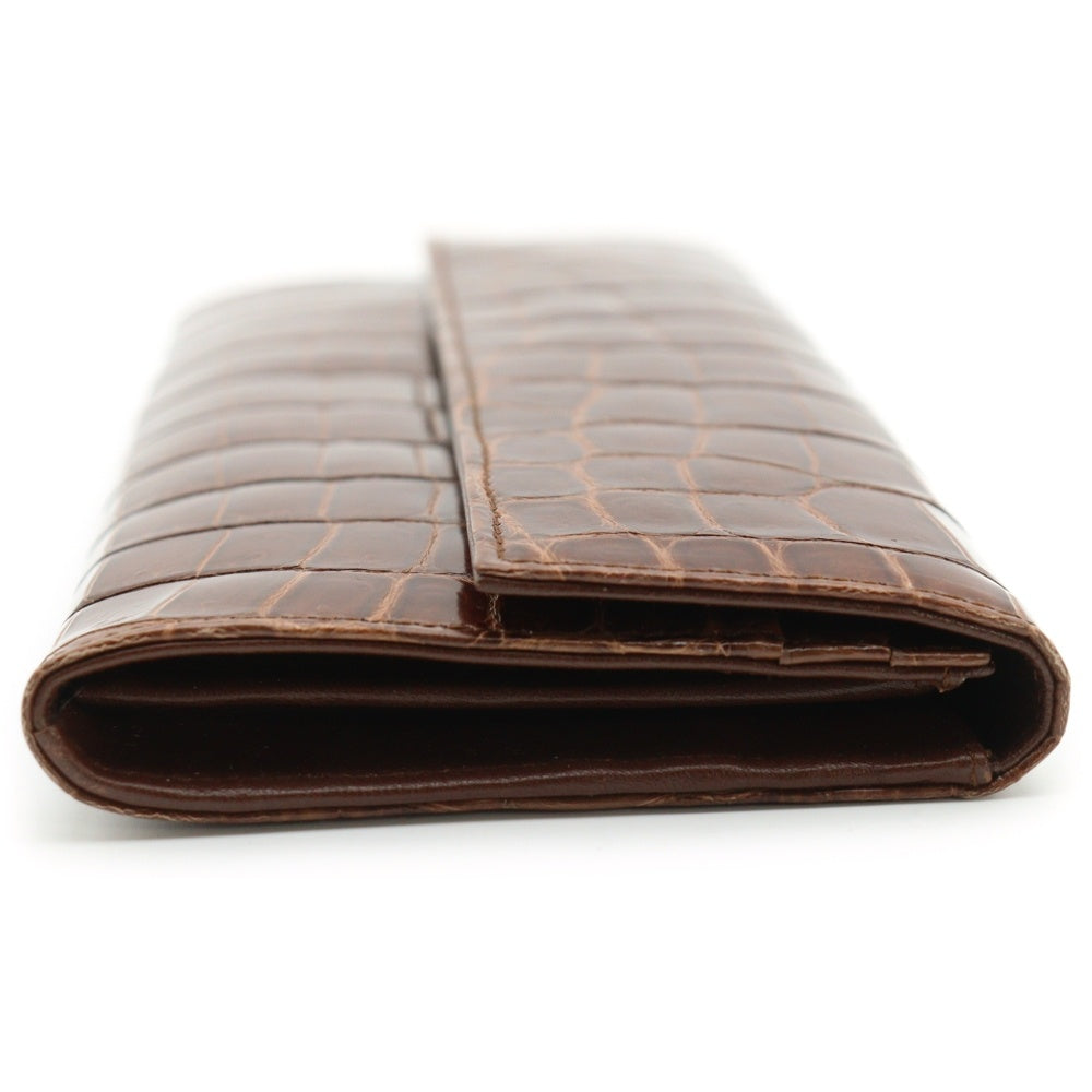 PRADA(プラダ) クロコダイル ウォレット 長財布 ブラウン