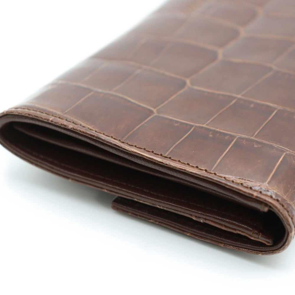 PRADA(プラダ) クロコダイル ウォレット 長財布 ブラウン