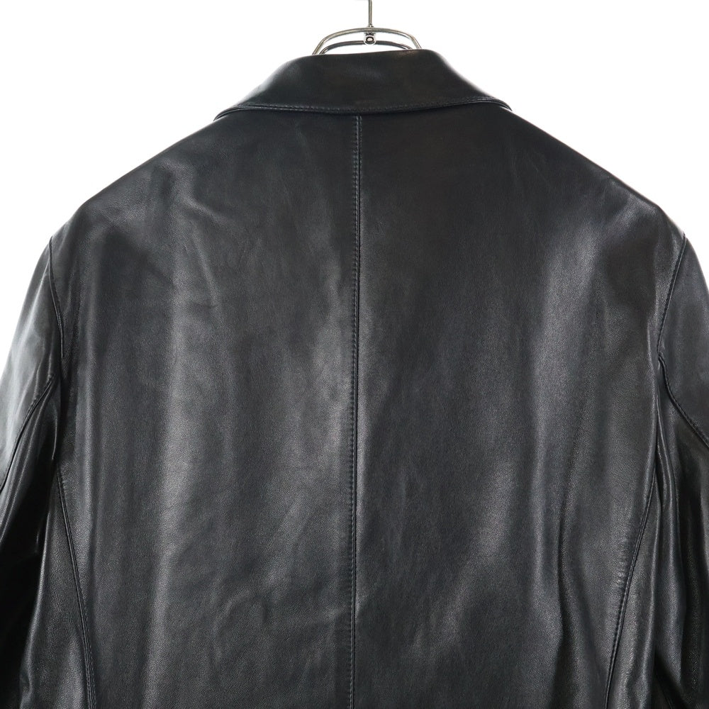 PRADA(プラダ) 3B レザー シングルテーラードジャケット ブラック