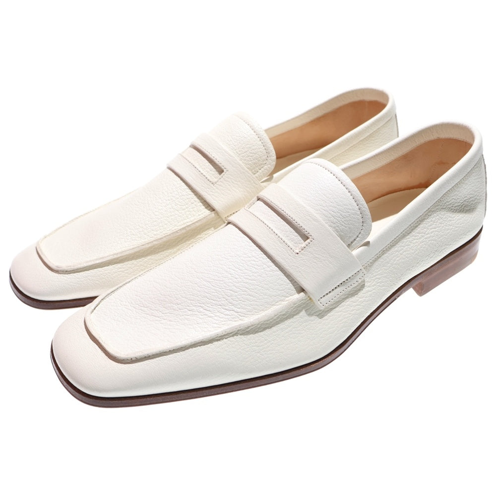 PRADA(プラダ) ウッドソール レザーローファー ローカットシューズ ホワイト