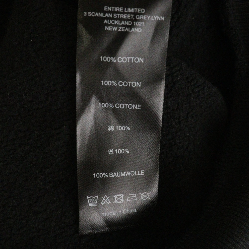 entire studios(エンタイア スタジオ) HEAVY HOODIE ヘビーウェイト プルオーバーパーカー フーディー ブラック ES2125