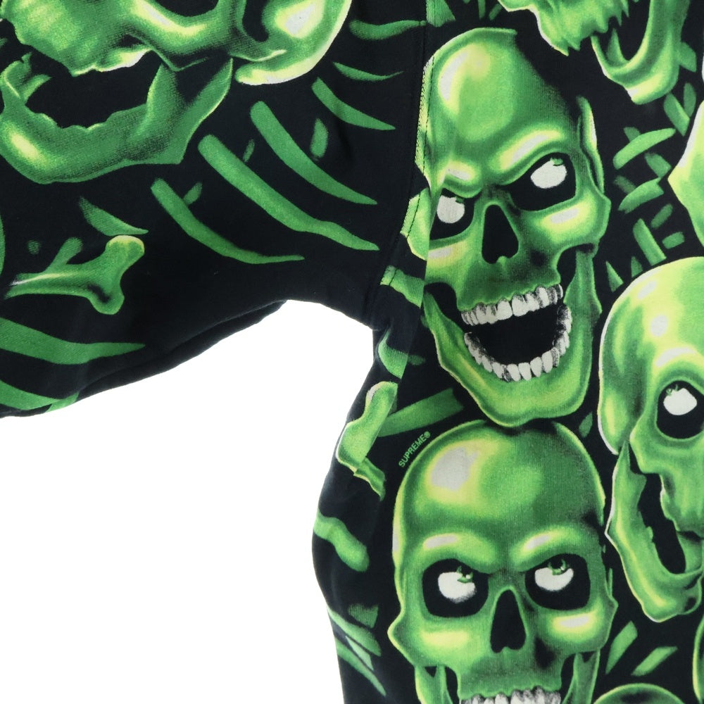 SUPREME(シュプリーム) 18SS Skull pile Hooded スカル パイル プルオーバーパーカー ブラック/グリーン