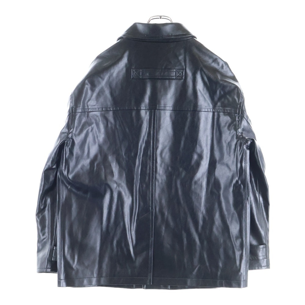 Jieda(ジエダ) FAKE LEATHER CAR COAT フェイクレザー カーコート ジャケット ブラック JIE-ST54