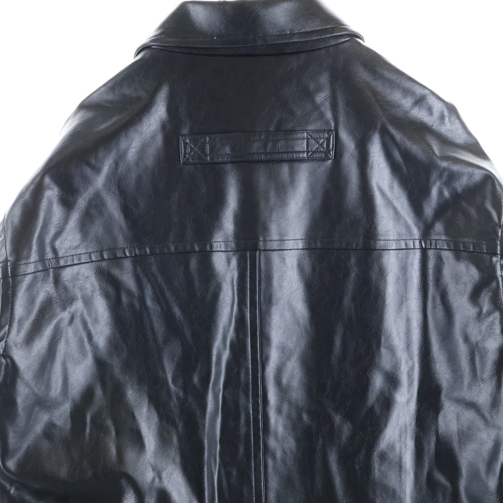 Jieda(ジエダ) FAKE LEATHER CAR COAT フェイクレザー カーコート ジャケット ブラック JIE-ST54