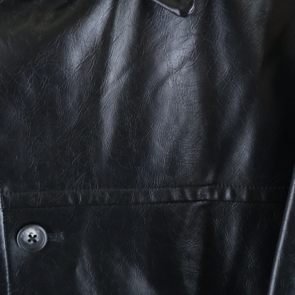 Jieda(ジエダ) FAKE LEATHER CAR COAT フェイクレザー カーコート ジャケット ブラック JIE-ST54