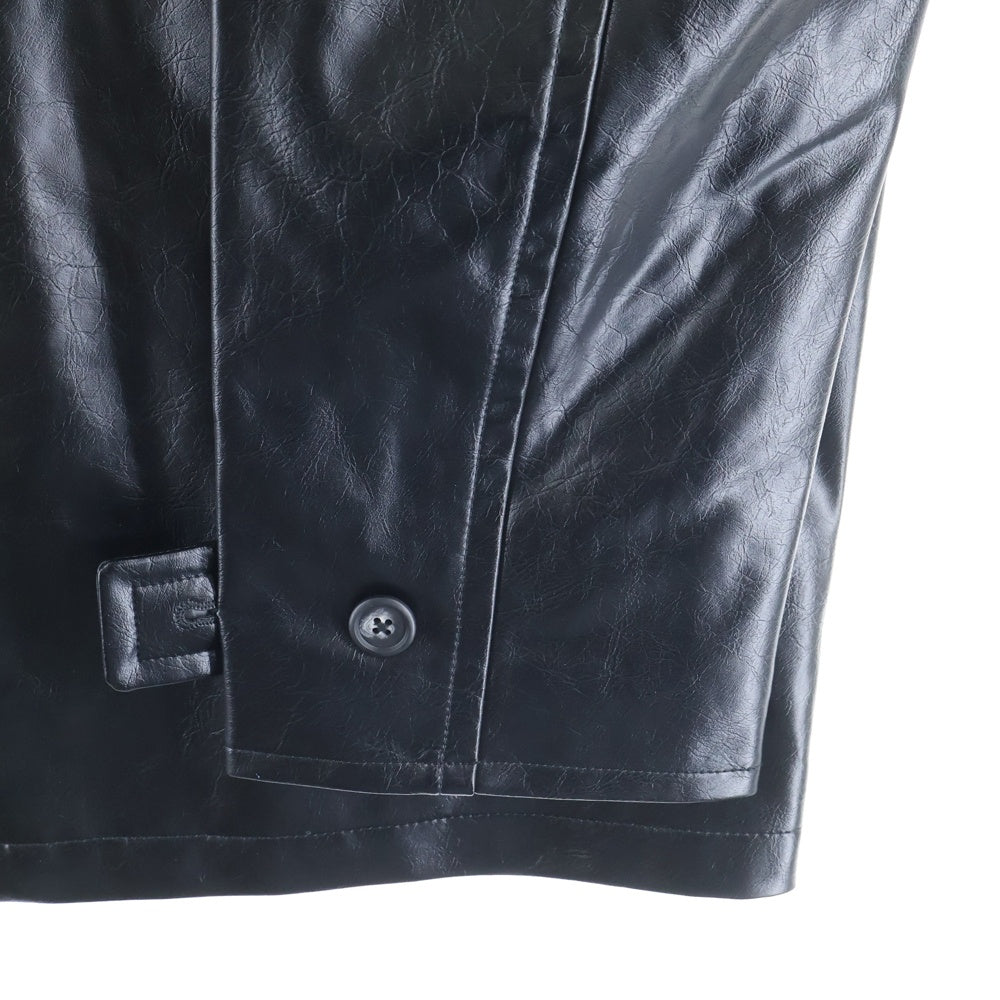 Jieda(ジエダ) FAKE LEATHER CAR COAT フェイクレザー カーコート ジャケット ブラック JIE-ST54