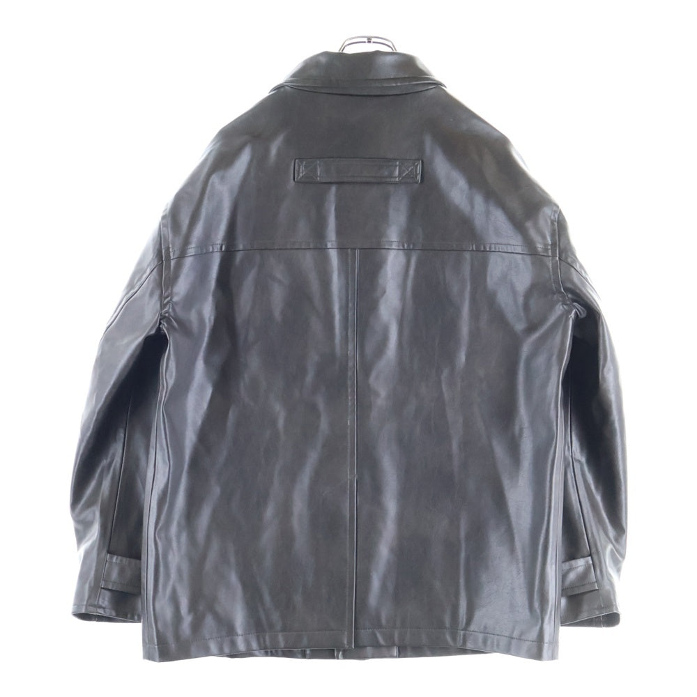 Jieda(ジエダ) FAKE LEATHER CAR COAT フェイクレザー カーコート ジャケット ブラウン JIE-ST54