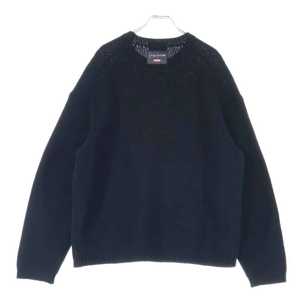 SUPREME(シュプリーム) 20AW × YOHJI YAMAMOTO sweater ヨウジヤマモト フロント花デザイン クルーネックニットセーター ブラック