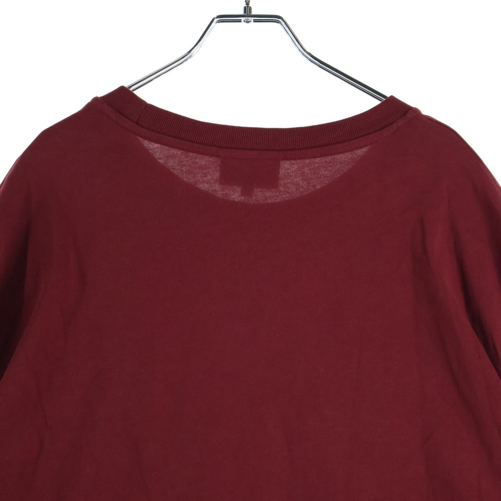 MAISON KITSUNE(メゾンキツネ) BOLD FOX HEAD PATCH OVERSIZE TEE フォックスヘッドパッチ 半袖Tシャツ カットソー ボルドー LM00107KJ0119