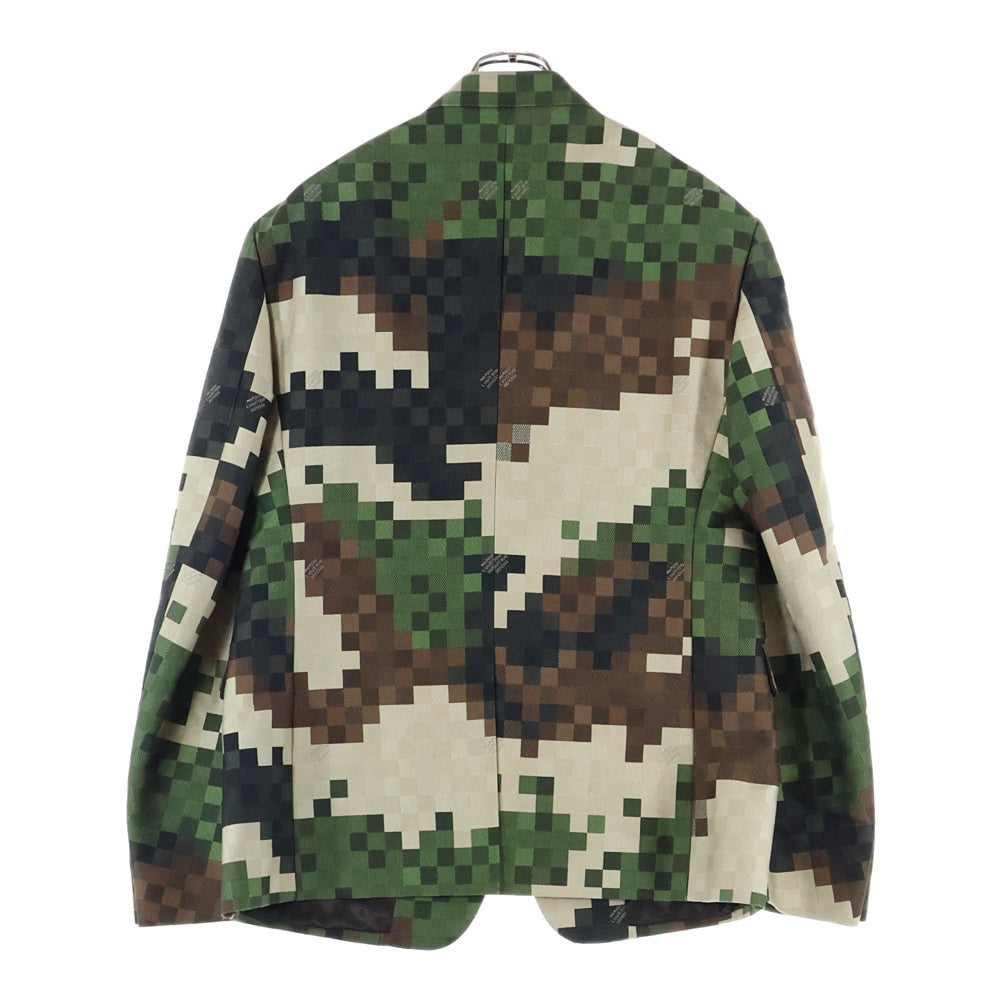 LOUIS VUITTON(ルイヴィトン) 24SS ダモフラージュ ダミエ ピクセル カモフラ総柄 2B テーラードジャケット カーキ RM241 HSB HQJ60E