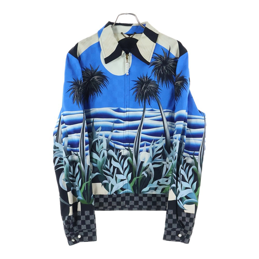 LOUIS VUITTON(ルイヴィトン) 24AW 総柄デザイン ジップアップジャケット ブルゾン ブルー RM242MM KIY HRB11W