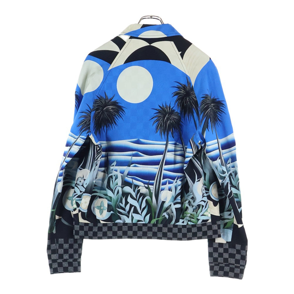 LOUIS VUITTON(ルイヴィトン) 24AW 総柄デザイン ジップアップジャケット ブルゾン ブルー RM242MM KIY HRB11W