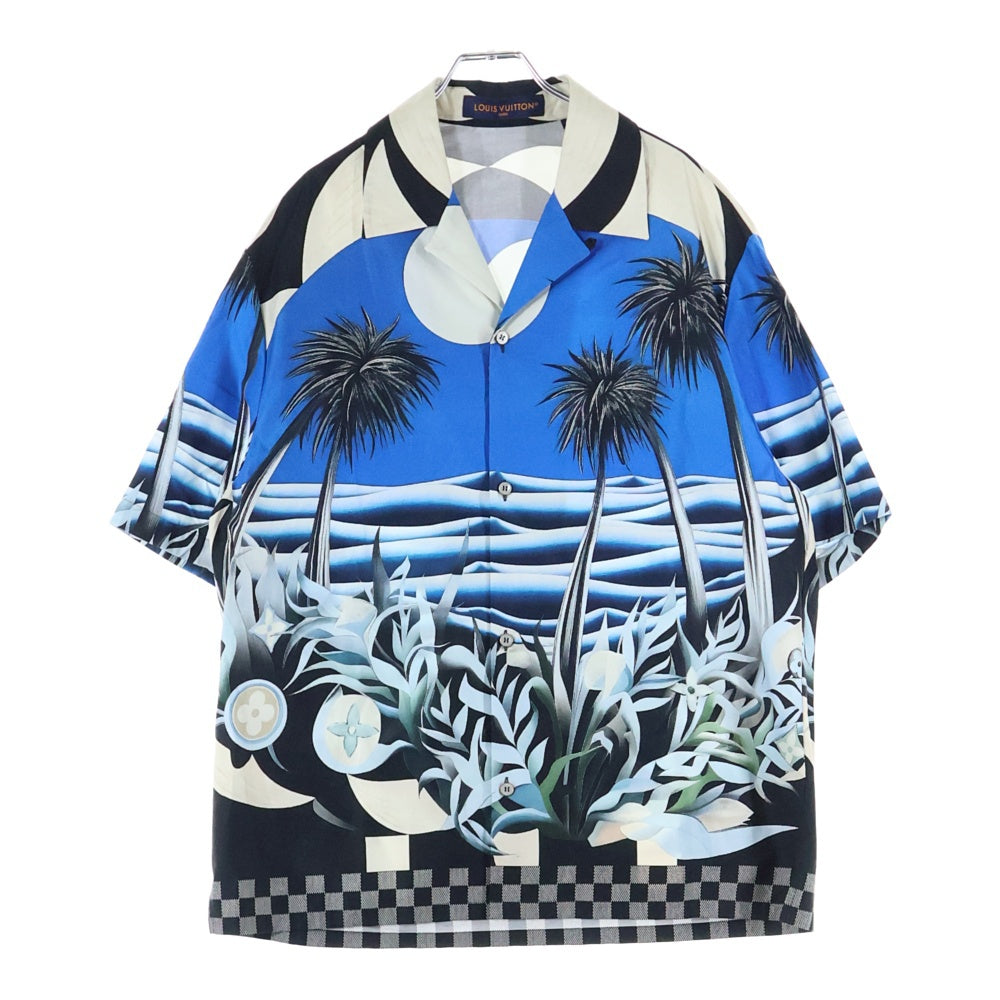 LOUIS VUITTON(ルイヴィトン) 24AW 総柄デザイン 半袖シャツ ブルー RM242MM KJA HRS12W
