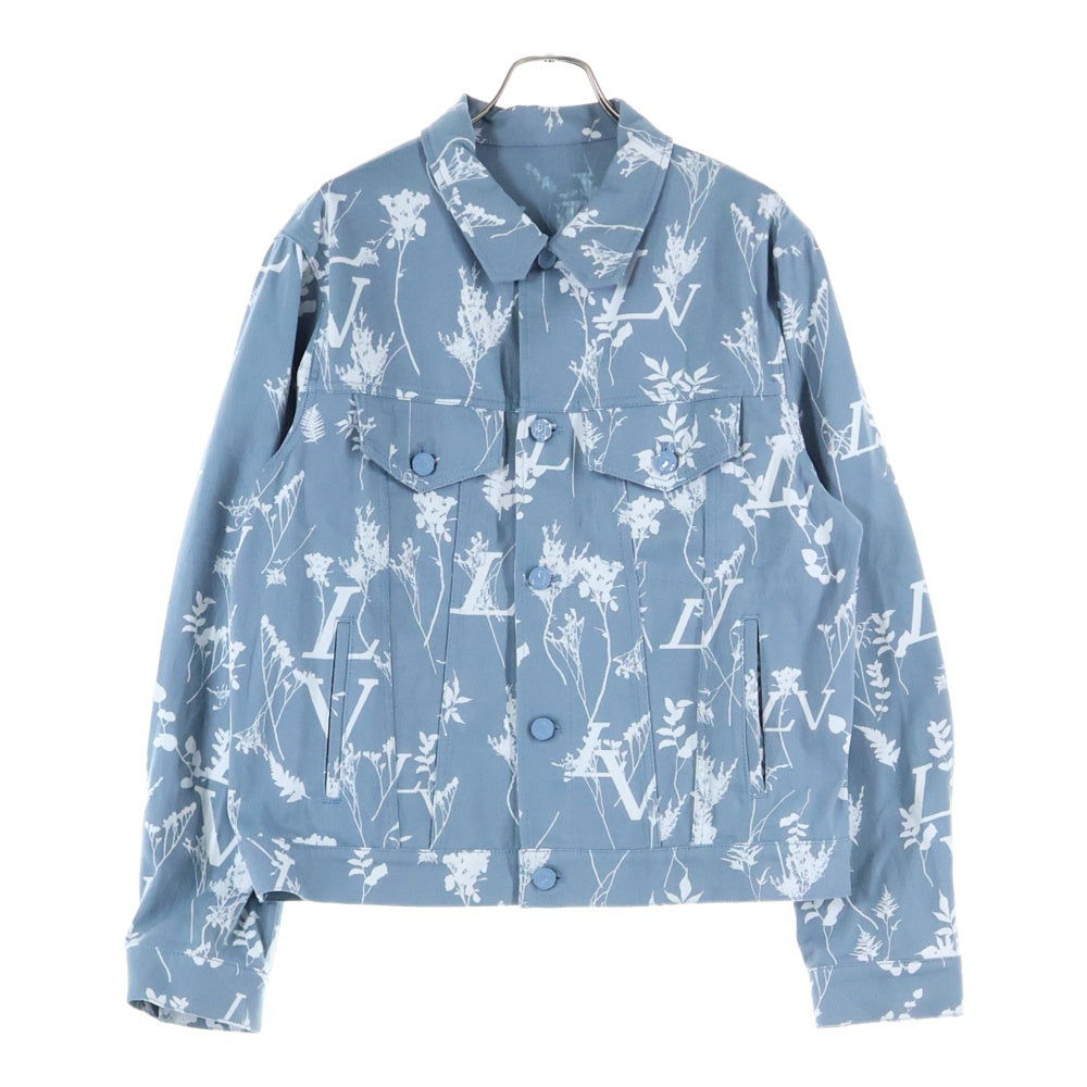 LOUIS VUITTON(ルイヴィトン) 22AW LVリーフ総柄 デニムジャケット ブルー RM222Q NF1 HNA59W