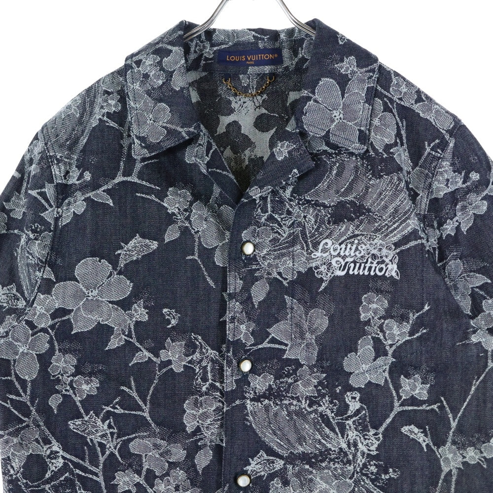M*ん様 Louis Vuitton 半袖シャツ　ロゴ　ルイヴィトン LOUIS VUITTON(ルイヴィトン) 24AW ロゴ刺繍 フラワー総柄 ジャガード