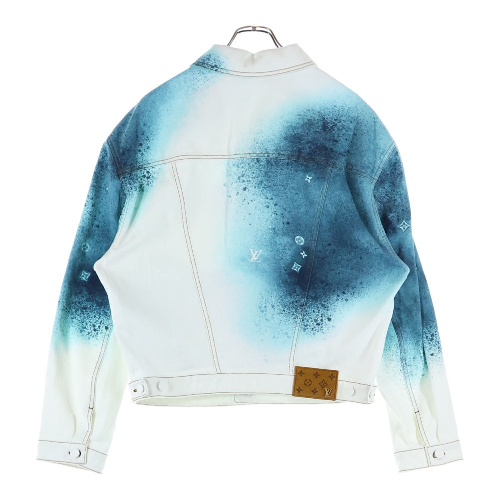 LOUIS VUITTON(ルイヴィトン) 23SS スプレーモノグラム デニムトラッカージャケット ホワイト/ブルー RM231M U14 HOA10W