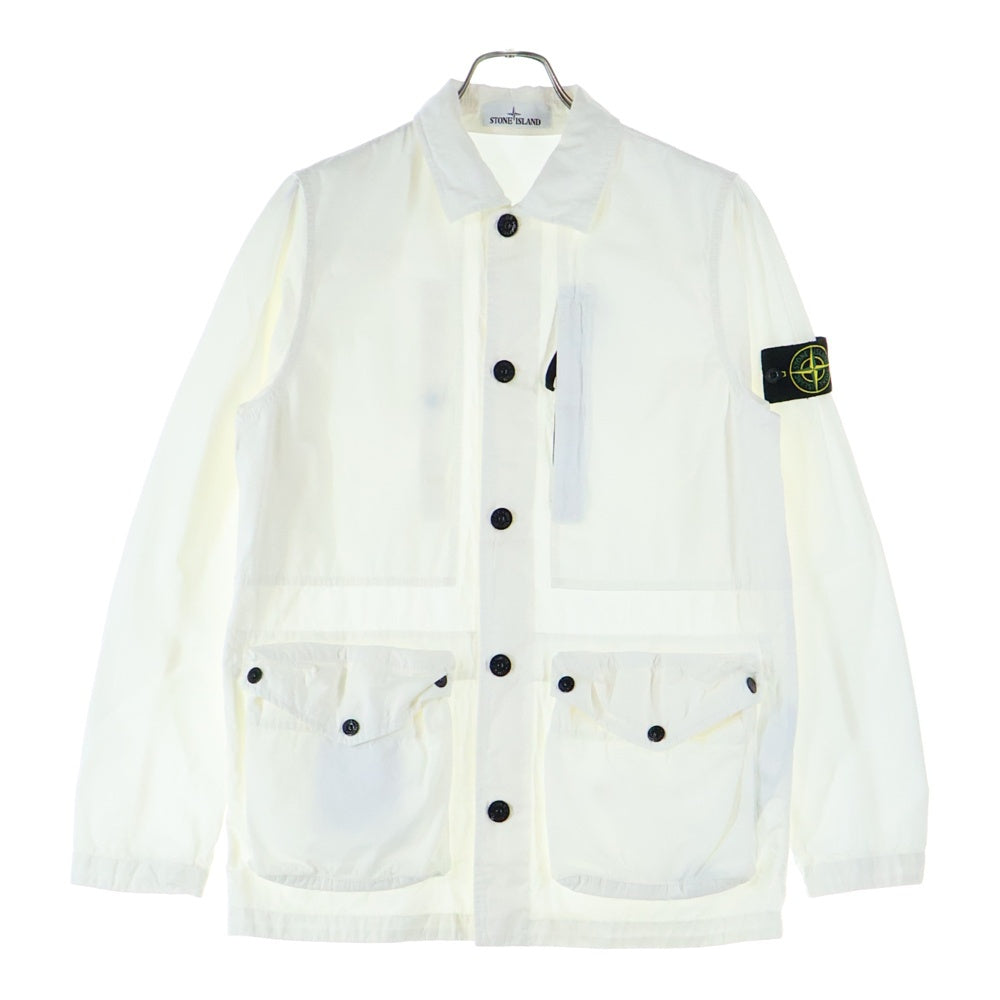 STONE ISLAND(ストーンアイランド) 21SS ガーメントダイ オールド加工 フライトジャケット ホワイト 7415439WN