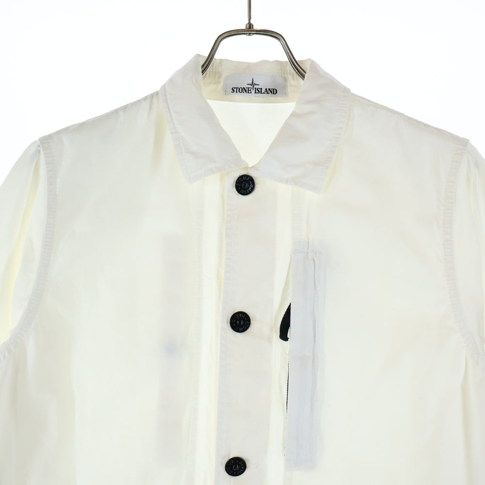 STONE ISLAND(ストーンアイランド) 21SS ガーメントダイ オールド加工 フライトジャケット ホワイト 7415439WN