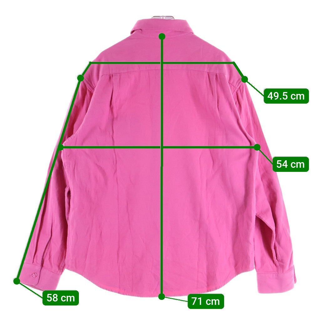 SUPREME(シュプリーム) 23AW FLANNEL SHIRT ロゴ刺繍 フランネルシャツ 長袖シャツ ピンク