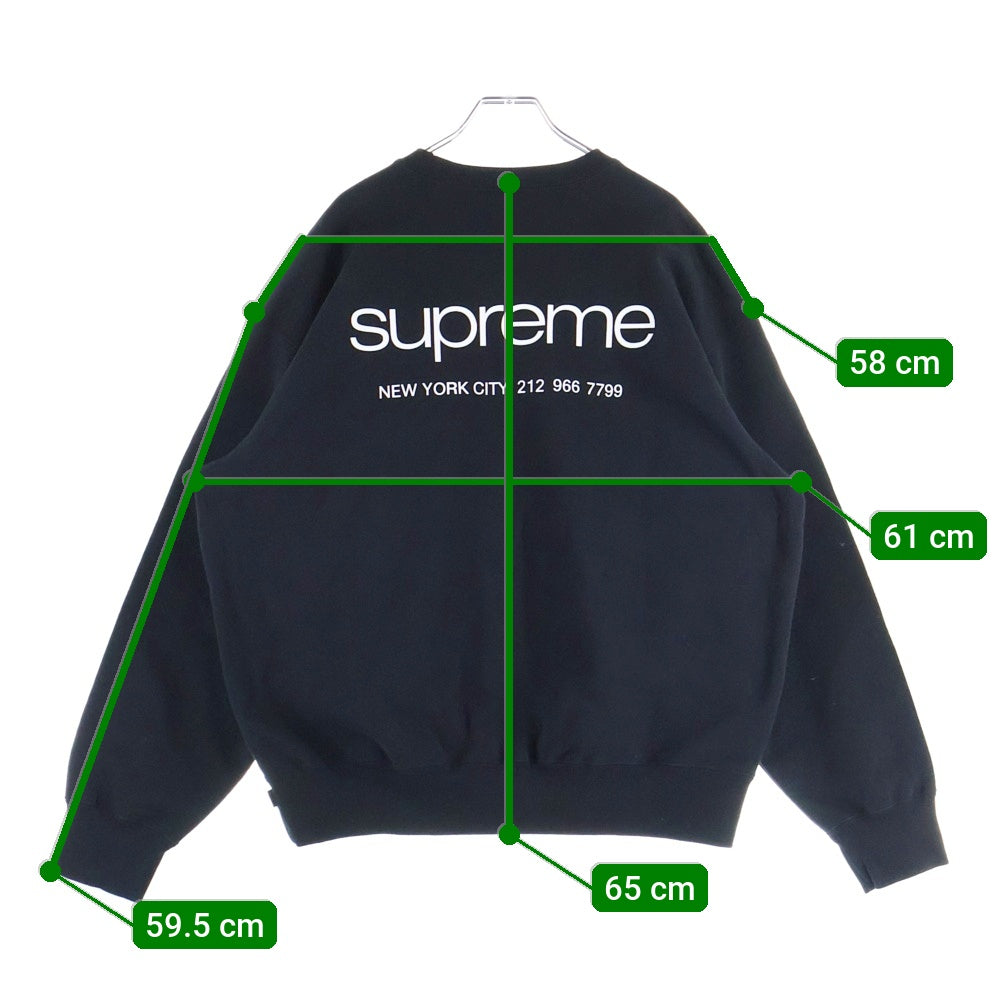 SUPREME(シュプリーム) 23aw NYC Crewneck ロゴプリント クルーネックトレーナー スウェット ブラック