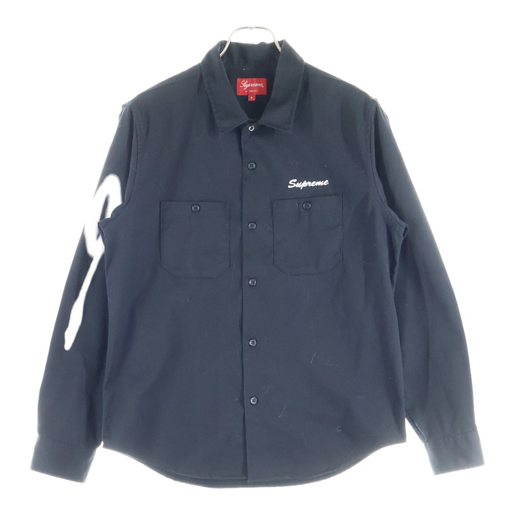 SUPREME(シュプリーム) 18AW Rose L/S Work Shirt ローズプリント ワークシャツ 長袖シャツ ブラック