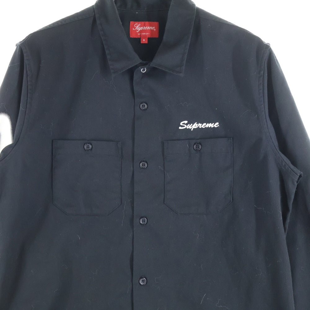 SUPREME(シュプリーム) 18AW Rose L/S Work Shirt ローズプリント ワークシャツ 長袖シャツ ブラック