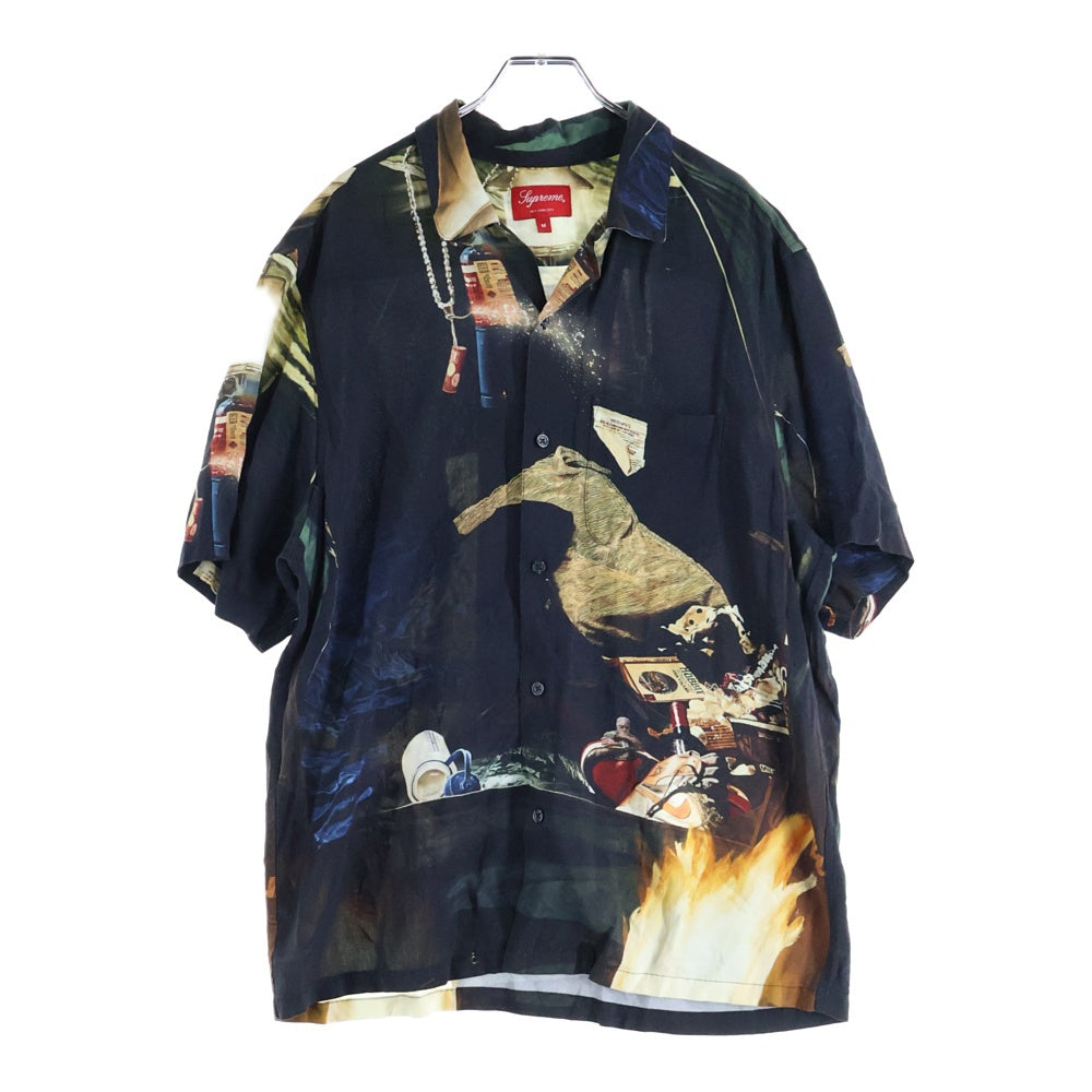 SUPREME(シュプリーム) 21SS Firecracker Rayon S/S Shirt ファイアークラッカー レーヨン 半袖シャツ ブラック