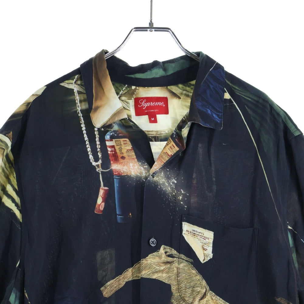 SUPREME(シュプリーム) 21SS Firecracker Rayon S/S Shirt ファイアークラッカー レーヨン 半袖シャツ ブラック