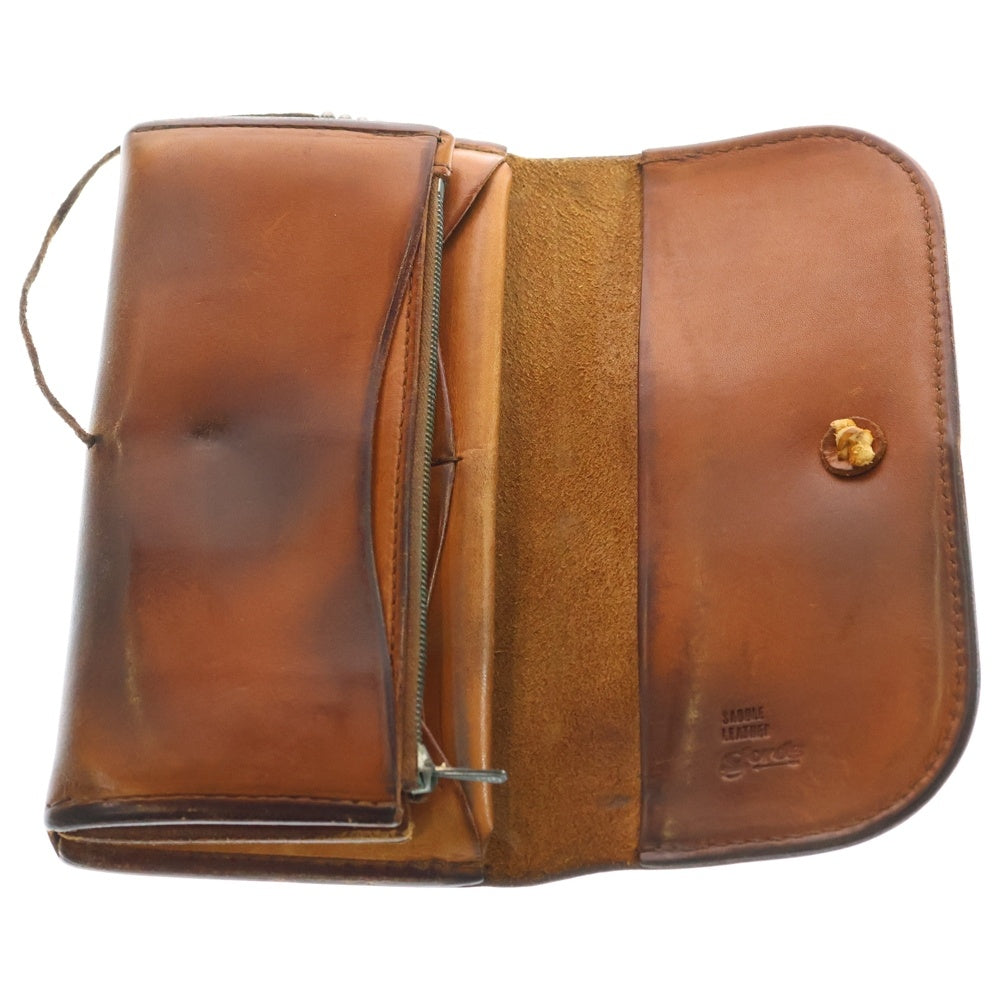 goro's(ゴローズ) K18フラワーコンチョ付き 2つ折りレザー長財布 ロングウォレット ブラウン