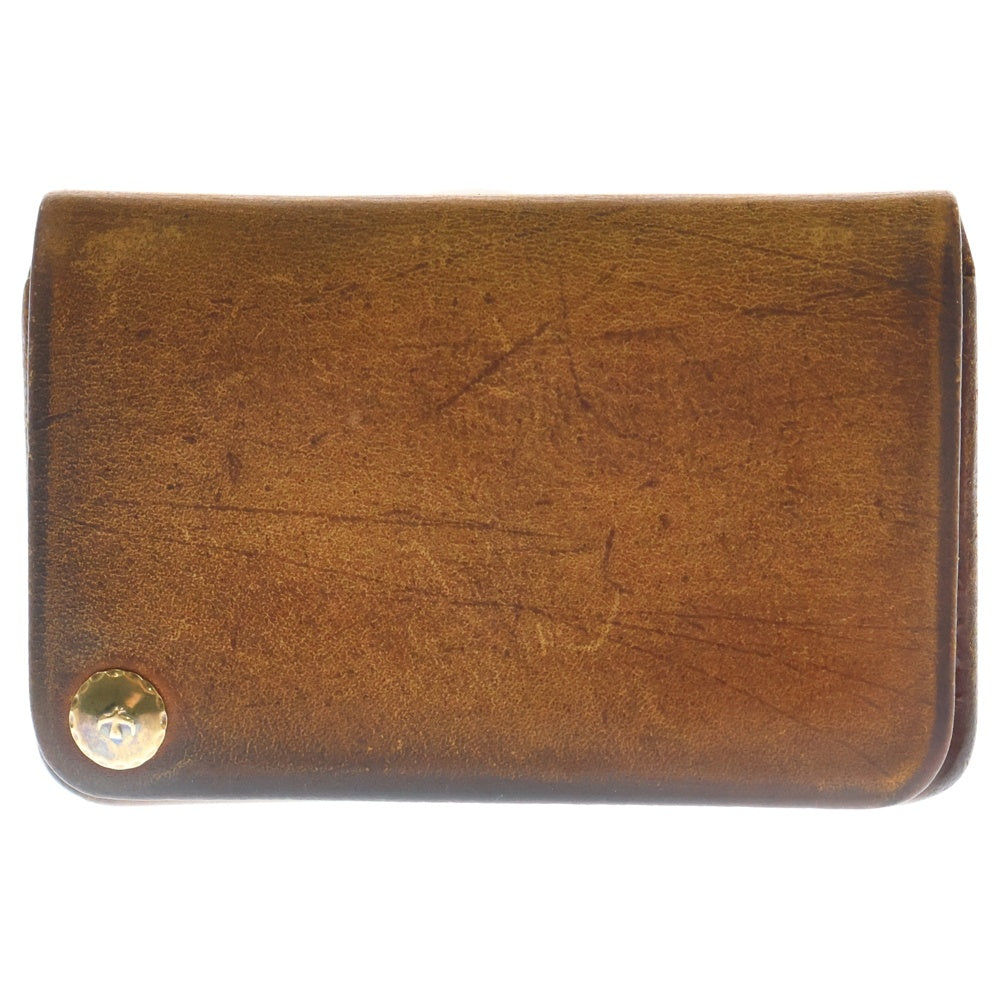 goro's(ゴローズ) 18K 金メタル サドルレザー カードケース 名刺入れ ブラウン