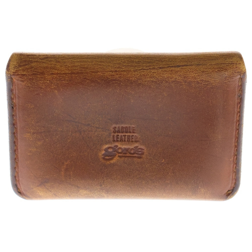 goro's(ゴローズ) 18K 金メタル サドルレザー カードケース 名刺入れ