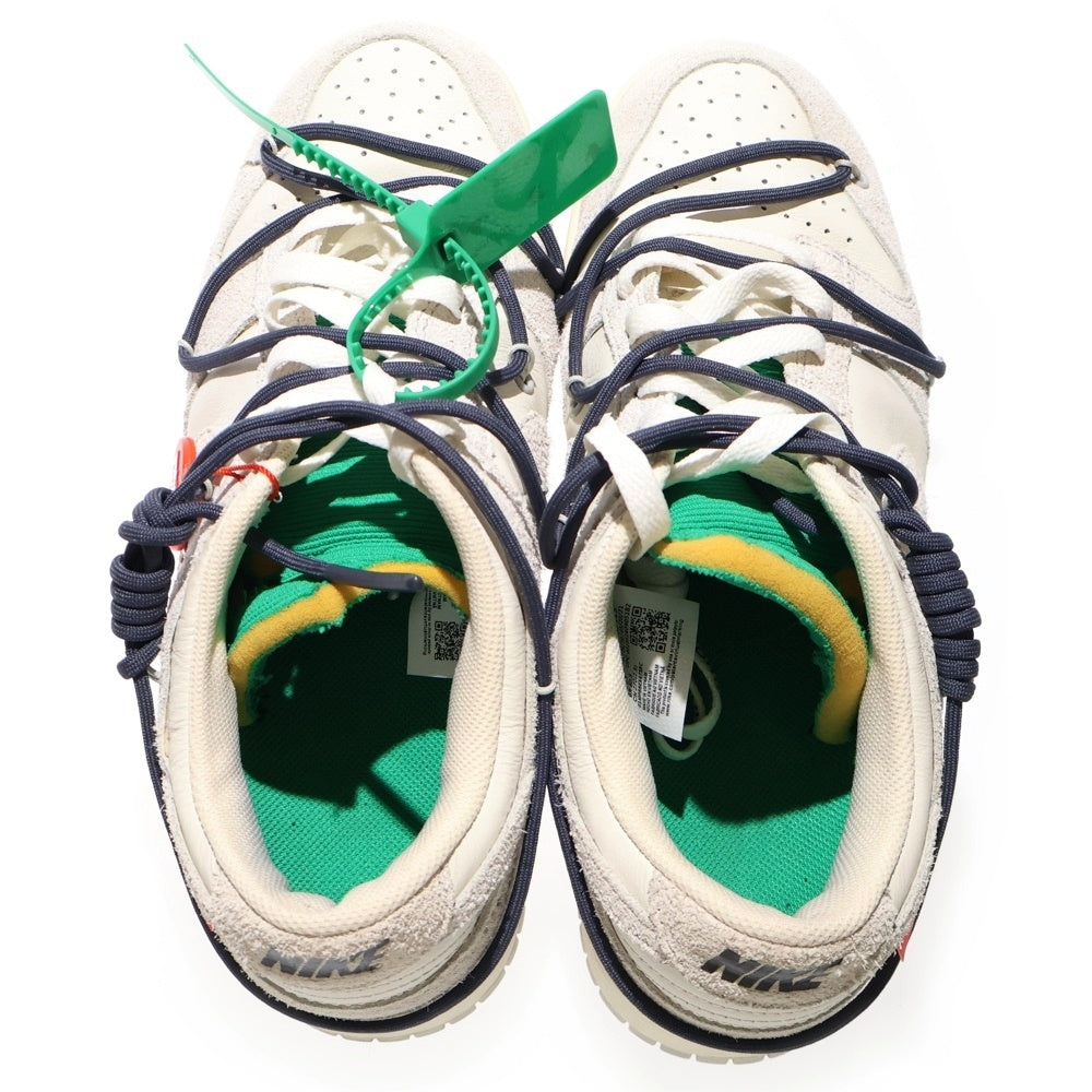 NIKE(ナイキ) ×OFF WHITE DUNK LOW The 50 Collection Lot 20 DJ0950-115 オフホワイト ダンクロー ローカットスニーカーシューズ グレー/グリーン US9/27.0cm