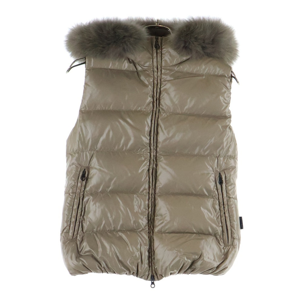 DUVETICA(デュベティカ) Goccia ファー付き ダウンベスト ブラウン