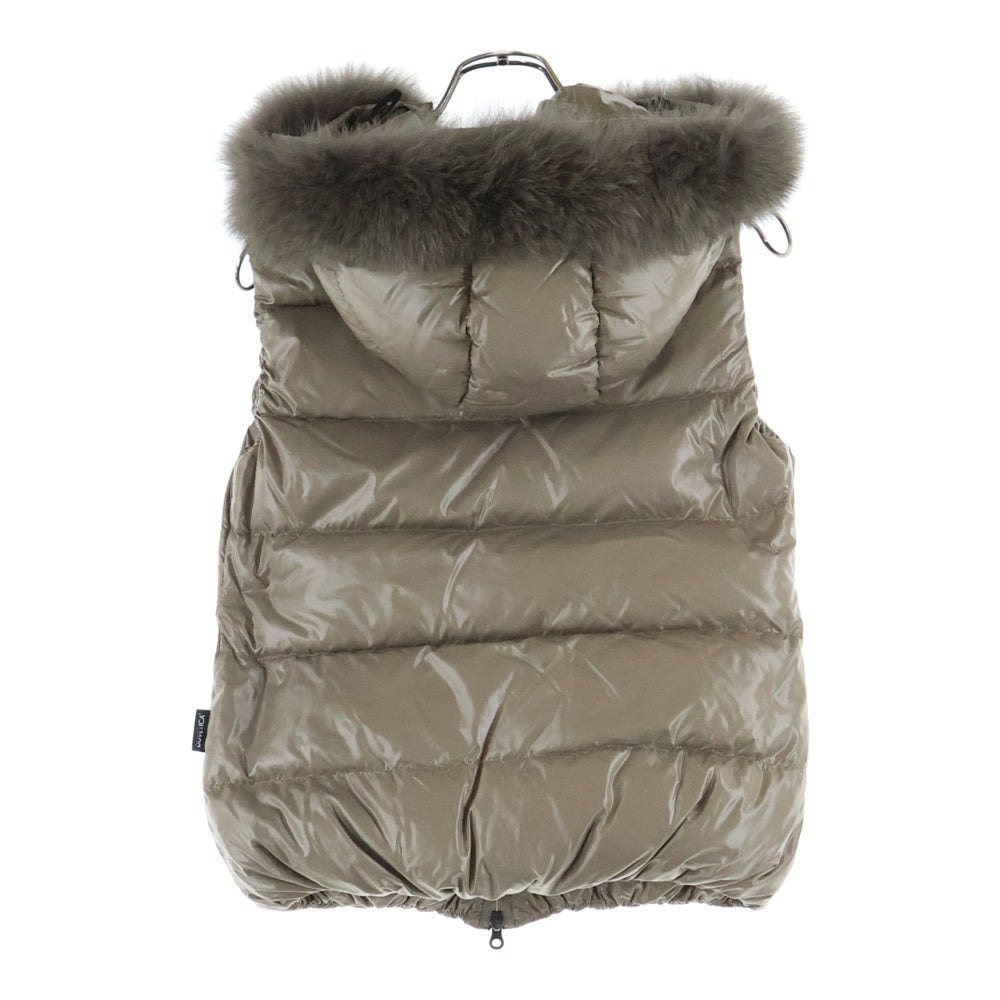 DUVETICA(デュベティカ) Goccia ファー付き ダウンベスト ブラウン