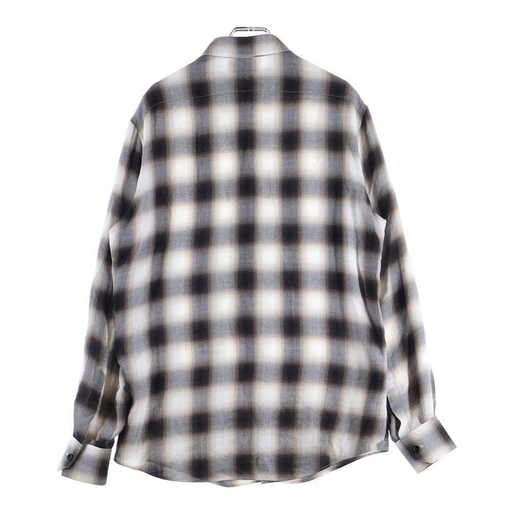 CELINE(セリーヌ) オンブレチェック レーヨン長袖シャツ ブラック 2C154878D