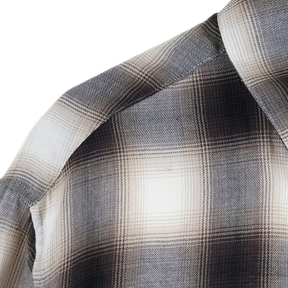 CELINE(セリーヌ) オンブレチェック レーヨン長袖シャツ ブラック 2C154878D