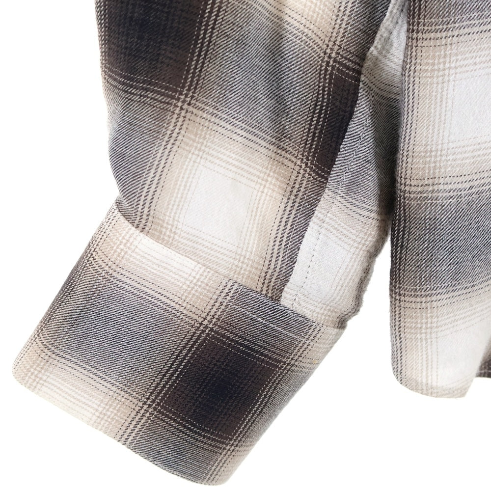 CELINE(セリーヌ) オンブレチェック レーヨン長袖シャツ ブラック 2C154878D