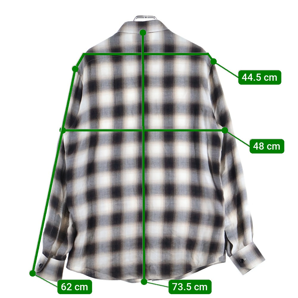 CELINE(セリーヌ) オンブレチェック レーヨン長袖シャツ ブラック 2C154878D