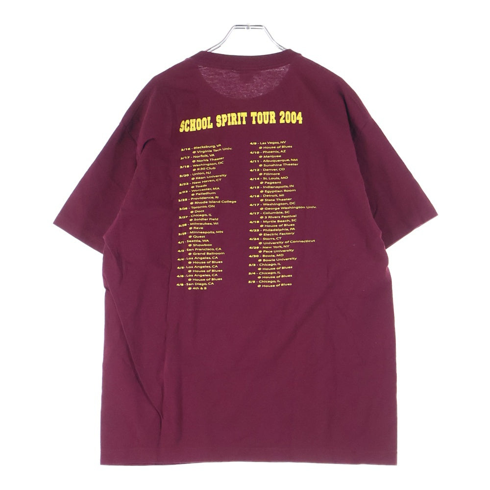 VINTAGE(ヴィンテージ) 00S KANYE WEST School Spirit Tour 2004 カニエウェスト ツアー 半袖Tシャツ カットソー ボルドー