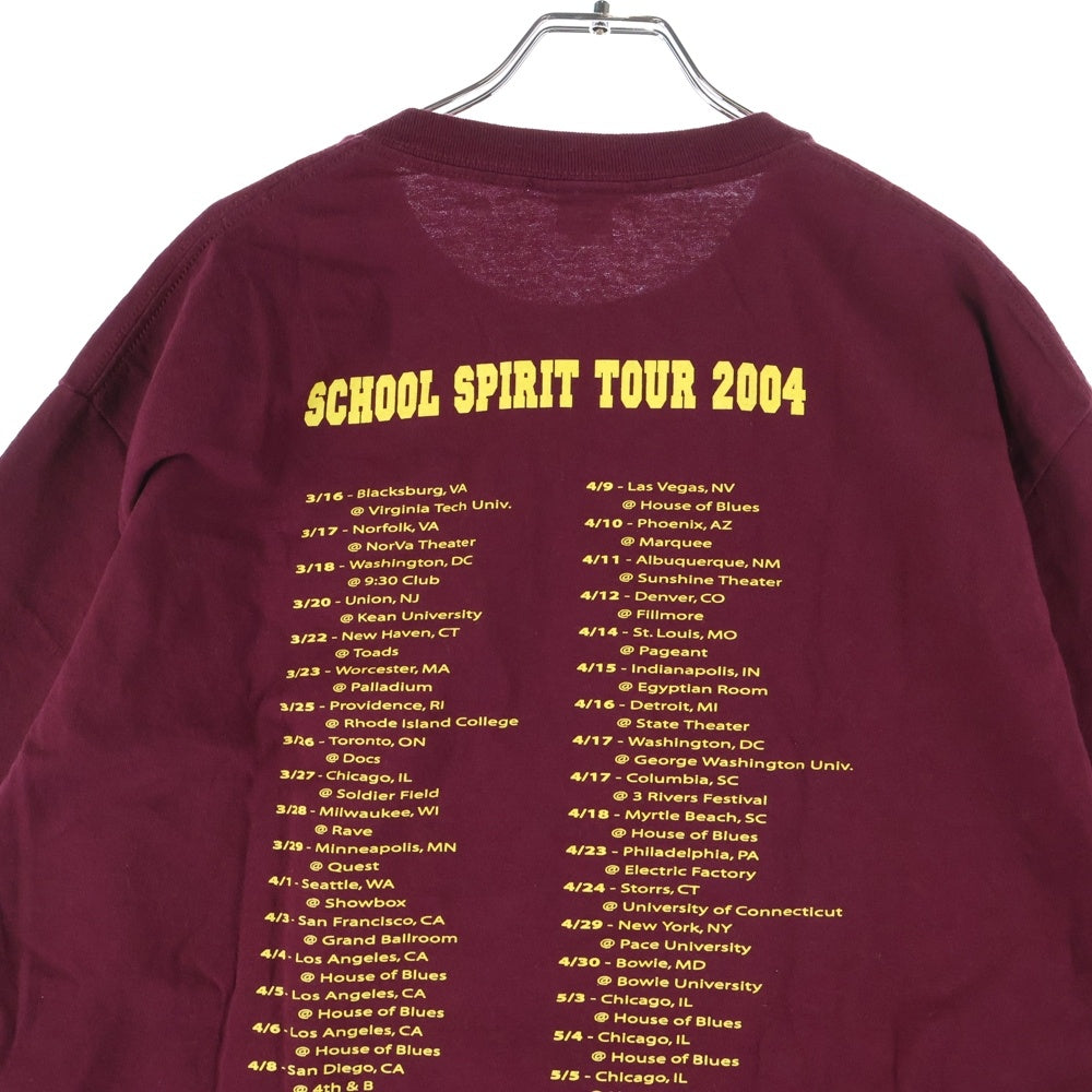 VINTAGE(ヴィンテージ) 00S KANYE WEST School Spirit Tour 2004 カニエウェスト ツアー 半袖Tシャツ カットソー ボルドー