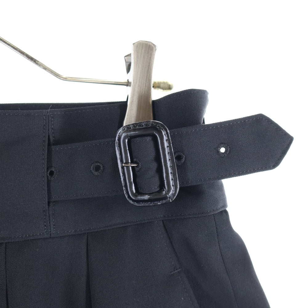 THE RERACS(ザ リラクス) 25SS ベルト付き フロントタック スラックスパンツ ブラック 25SS-REPT-240-J