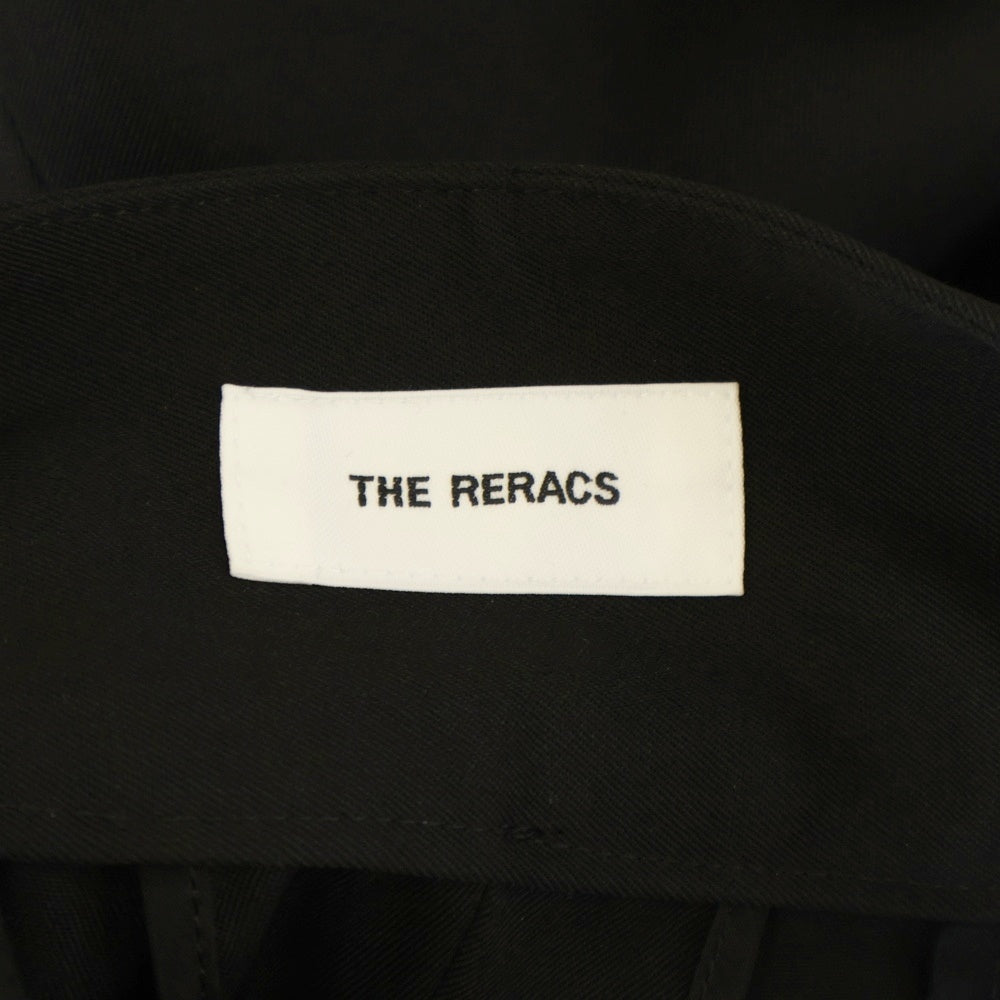 THE RERACS(ザ リラクス) 25SS ベルト付き フロントタック スラックスパンツ ブラック 25SS-REPT-240-J